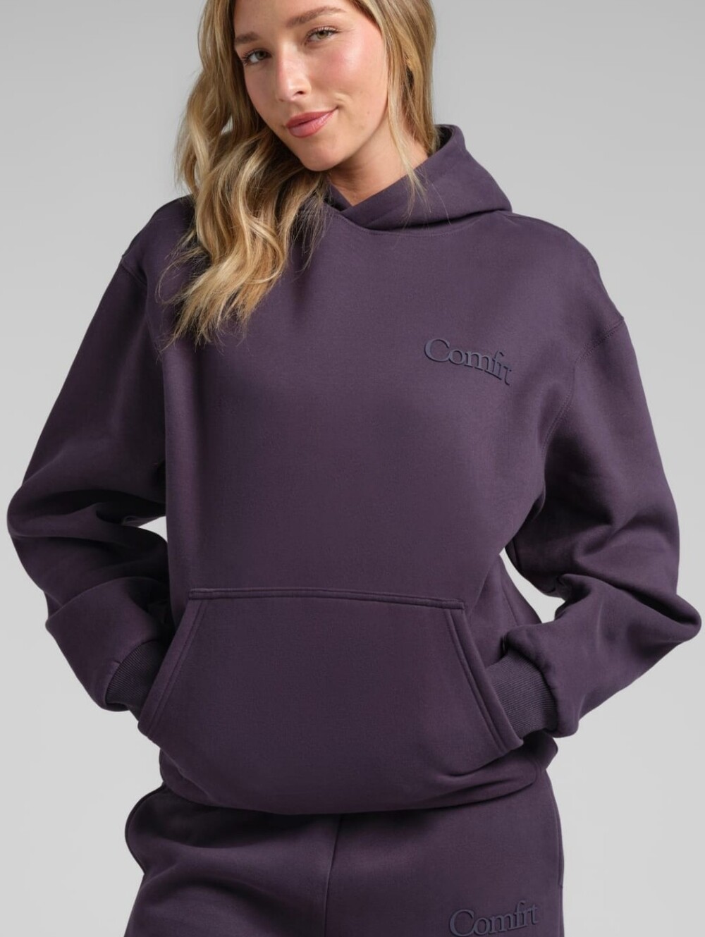 🥰2-Pc SeT ❤️NIP❤️ Comfrt MINIMALIST HOODIE & SWEATPANTS BLACKBERRY S/M